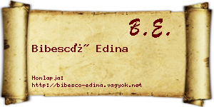 Bibescó Edina névjegykártya